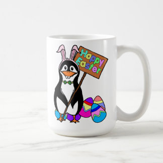 Taza De Café Pingüino de Pascua con huevos de colores