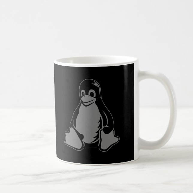 Taza De Café Pingüino de Tux - (Linux, Open Source, Copyleft, (Derecha)