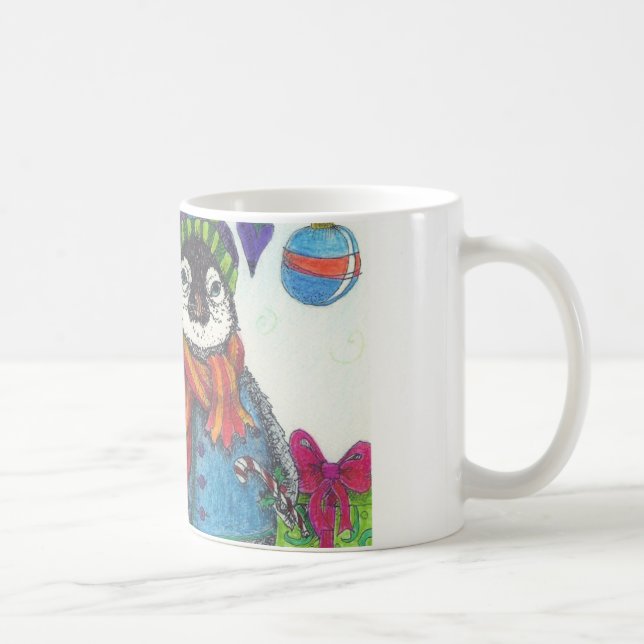 Taza De Café Pingüino del bebé del día de fiesta (Derecha)