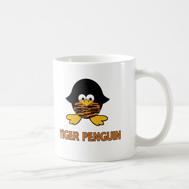 Taza De Café Pingüino del bebé del tigre (Derecha)