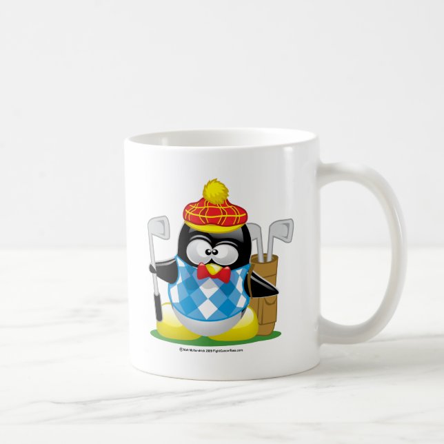 Taza De Café Pingüino del golf (Derecha)