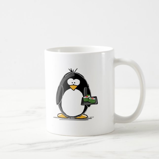 Taza De Café Pingüino del sushi (Derecha)