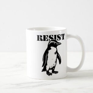 Taza De Café Pinguino Divertido Se Resiste a Protestar Contra A