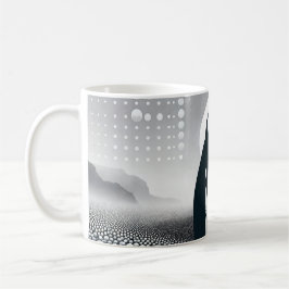Taza De Café Pingüino En Geometría Gris Círculo Dot Beach Patró