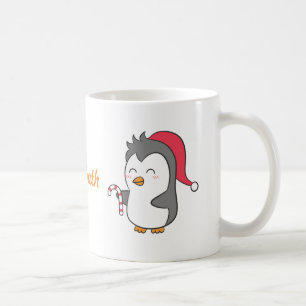 Taza De Café Pinguino Feliz Navidad Caña de Caramelo para Niños