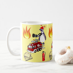 Taza De Café Pingüino Fireman Mug