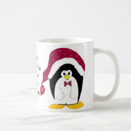 Taza De Café Pingüino genial con un sombrero rojo