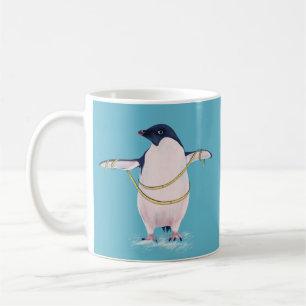 Taza De Café Pingüino gordo divertido lindo en dieta