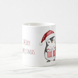 Taza De Café Pingüino Gorro de Papá Noel Navidad