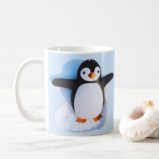 Taza De Café Pingüino Huggable (Con donut)