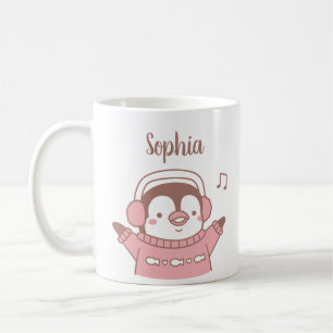 Taza De Café Pingüino Lindo en Suéter, Nieto Personalizado