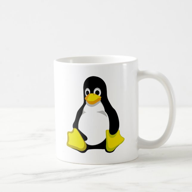 Taza De Café Pingüino Linux Tux (Derecha)