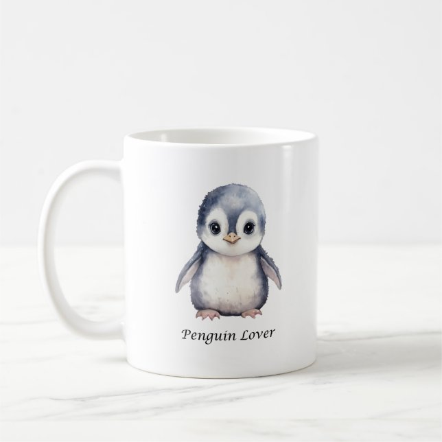 Taza De Café Pingüino Lover Mug - Cute pingüino Mug (Izquierda)