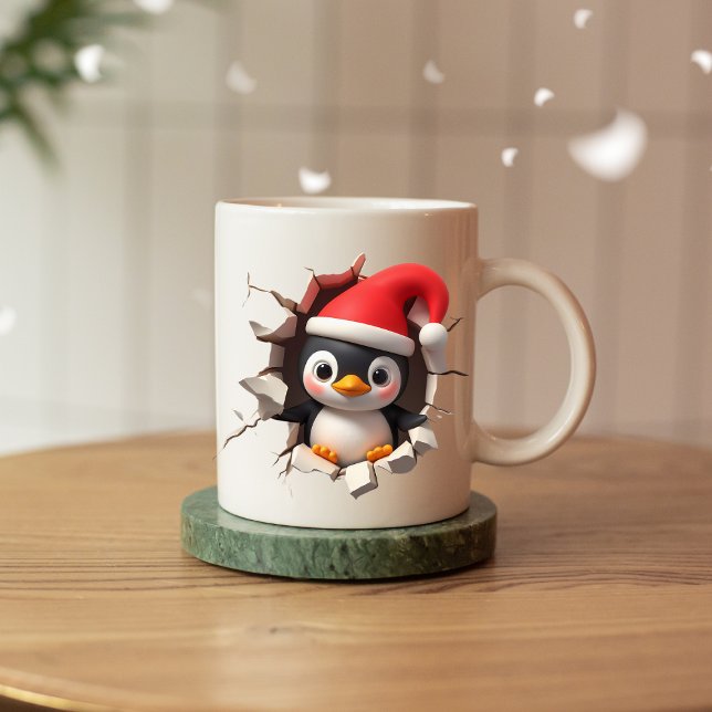 Taza De Café Pingüino Mug, Navidades 3D - Festividad festiva (Subido por el creador)