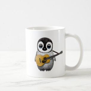 Taza De Café Pingüino musical del bebé que toca la guitarra