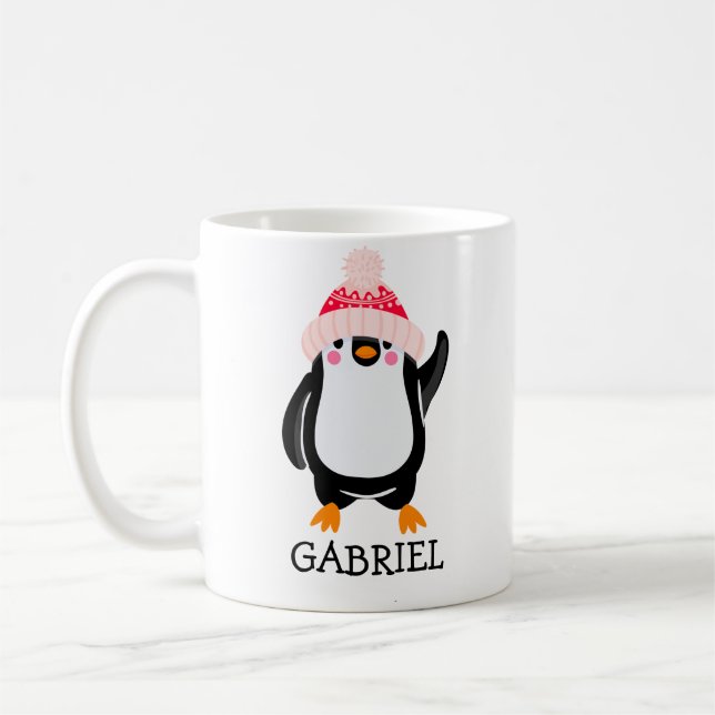Taza De Café Pingüino Navidades burdos y personalizados en Gorr (Izquierda)