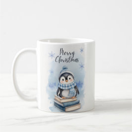 Taza De Café Pingüino Navidades de acuarela