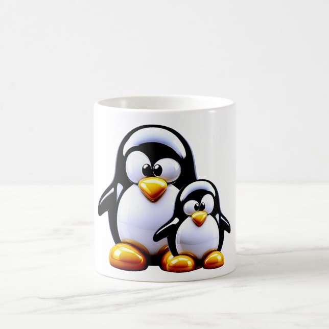 Taza De Café Pingüino Padre e Hijo (Centro)