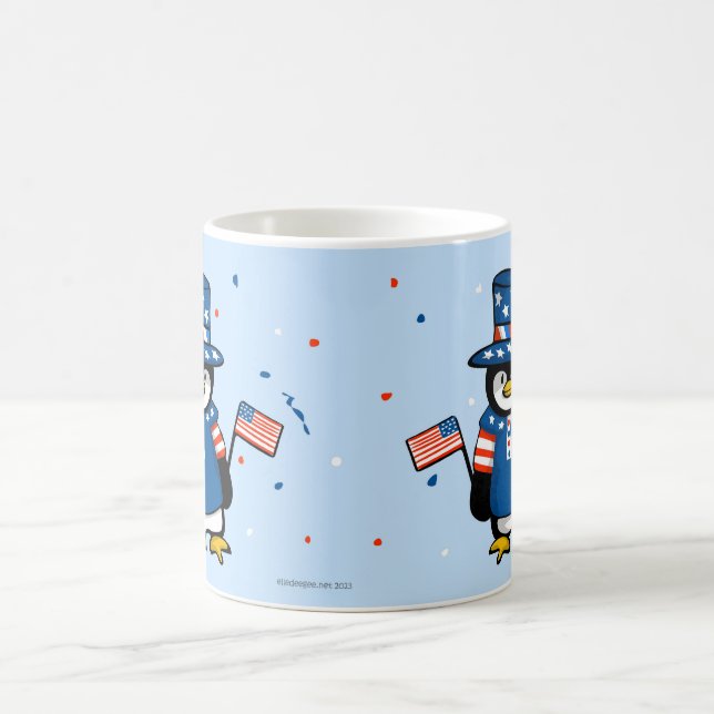 Taza De Café Pingüino Patriótico (Centro)