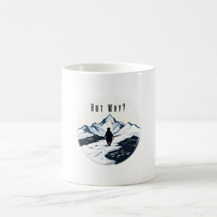 Taza De Café Pingüino Pero Por Qué? – Insignia de Meme Existenc