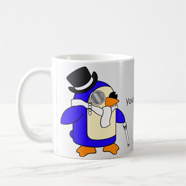Taza De Café Pingüino personalizado y blanco (Izquierda)