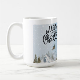 Taza De Café Pingüino Rústico Tradicional Invierno Feliz Navida