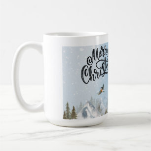 Taza De Café Pingüino Rústico Tradicional Invierno Feliz Navida