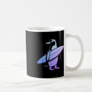 Taza De Café Pingüino surfista tabla de surf surf divertido lin