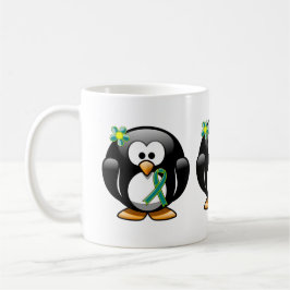 Taza De Café Pingüino verde verde azulado y limón