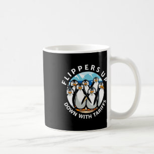 Taza De Café Pingüinos con Aletas Arriba Protestan Contra Aranc