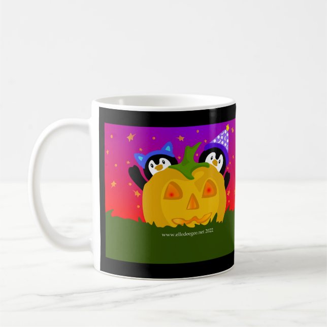 Taza De Café Pingüinos de Halloween (Izquierda)