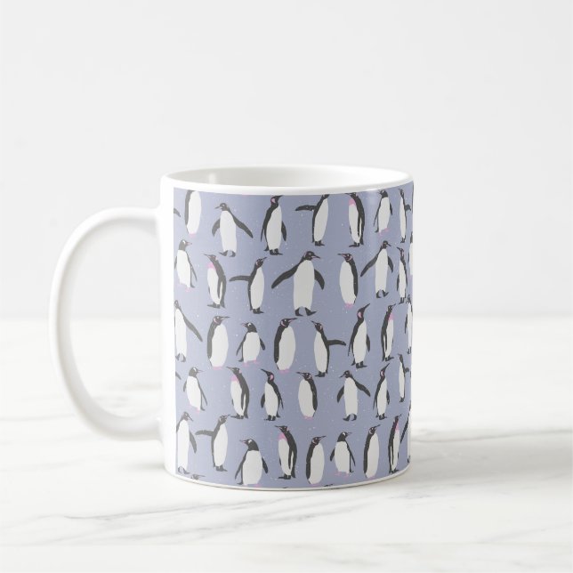 Taza De Café Pingüinos de Invierno patrón continuo + tus ideas (Izquierda)