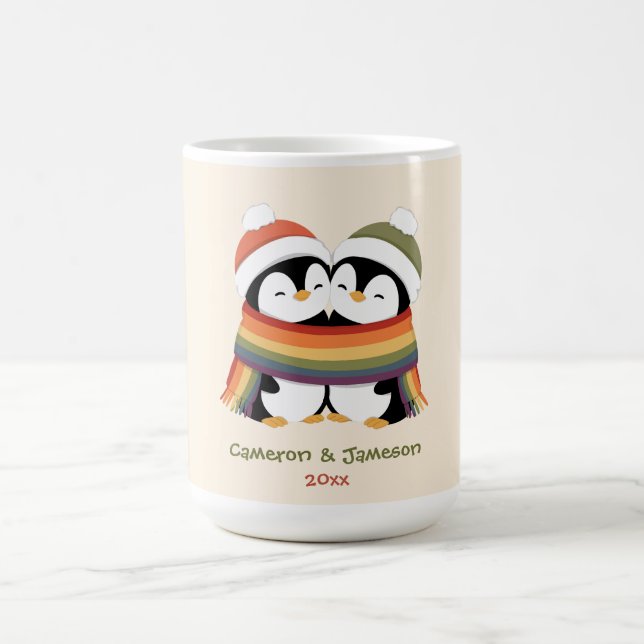 Taza De Café Pingüinos de Orgullo Custom Acogedores Navidad (Centro)