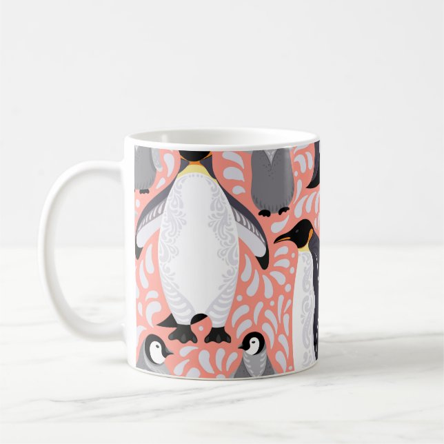 Taza De Café Pingüinos emperadores, costillas, estampado decora (Izquierda)