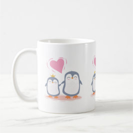 Taza De Café pingüinos lindos enamorados