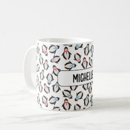Taza De Café Pingüinos Navidades de nieve divertidos