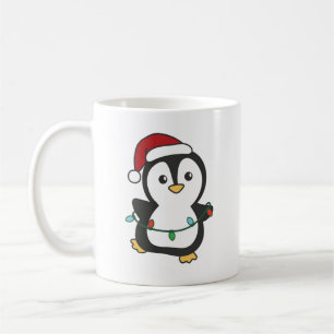 Taza De Café Pingüinos Navidades de pingüino en invierno
