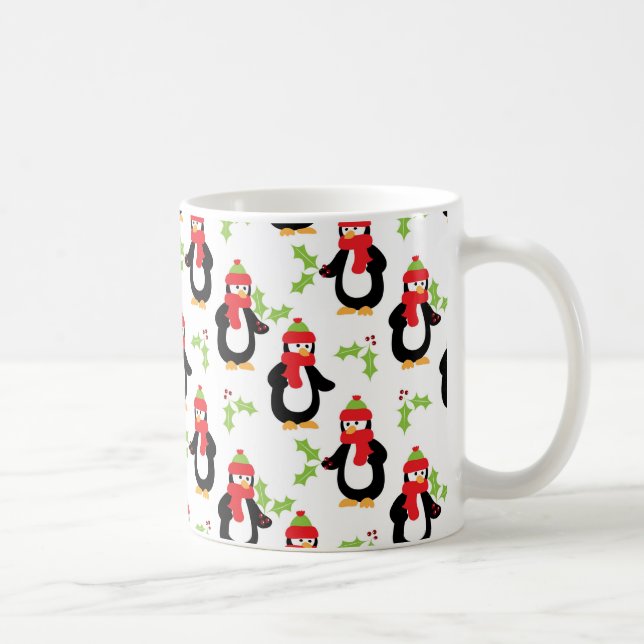 Taza De Café Pingüinos navidades y Holly Mug (Derecha)