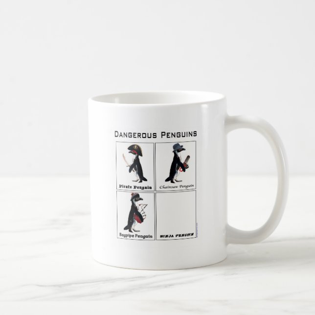 Taza De Café pingüinos peligrosos (Derecha)