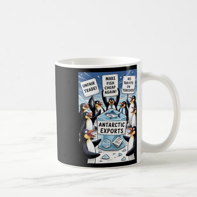 Taza De Café Pingüinos protestan contra Pengu, el gracioso impu (Derecha)