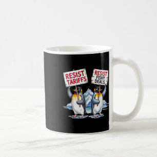 Taza De Café Pingüinos resistentes protestan contra Pengu, el c