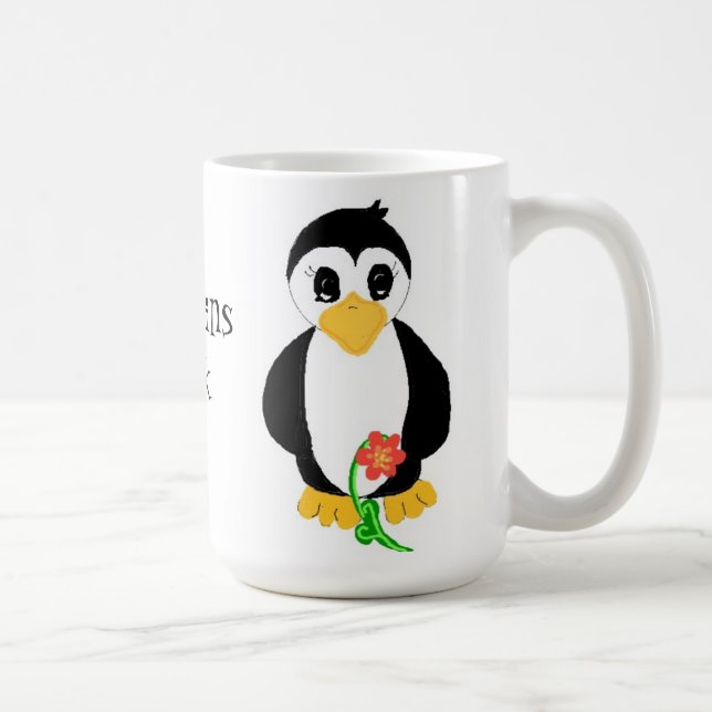 Taza De Café Pingüinos Rockean (Derecha)