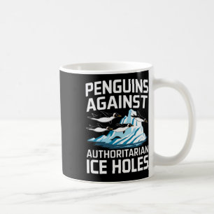 Taza De Café Pingüinos Trump contra grilletes autoritarios de h