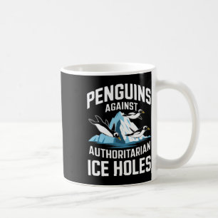 Taza De Café Pingüinos Trump contra grilletes autoritarios de h