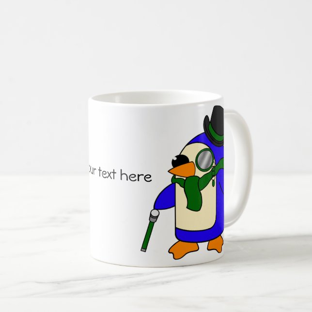 Taza De Café Pingüinos verdes oscuros (Anverso derecho)