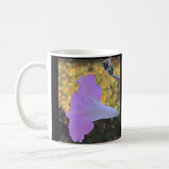 Taza De Café Pink and Gold Sparkle Morning Glory (Izquierda)