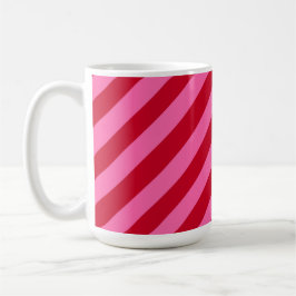 Taza De Café Pink and Red Christmas Peppermint Stripes 