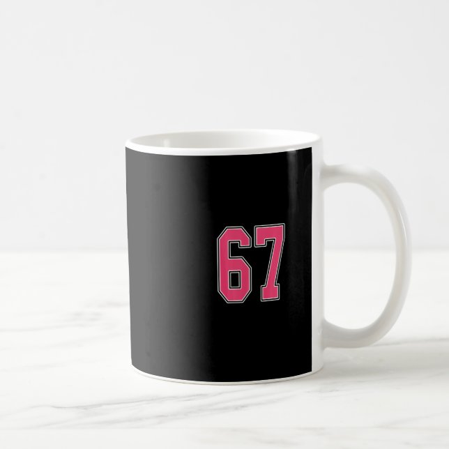 Taza De Café Pink And White Number 67 Jersey Player Uniform #67 (Derecha)