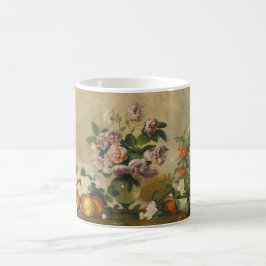 Taza De Café Pink and White Peony Flowers (Peonies Still Life)