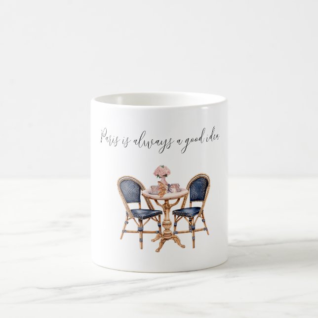 Taza De Café Pink Blue Paris Table Baguettes (Centro)
